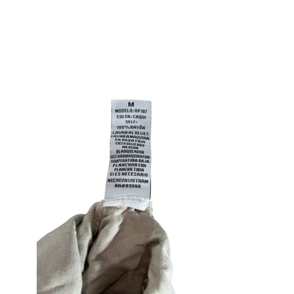 Ci Sono Womens Khaki Button-Front Sleeveless Romper W Pockets Elastic Waist Sz M - Picture 9 of 9